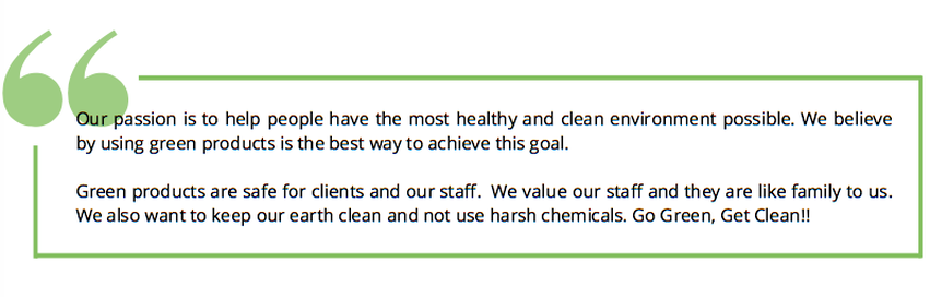 green cleaning mission statement